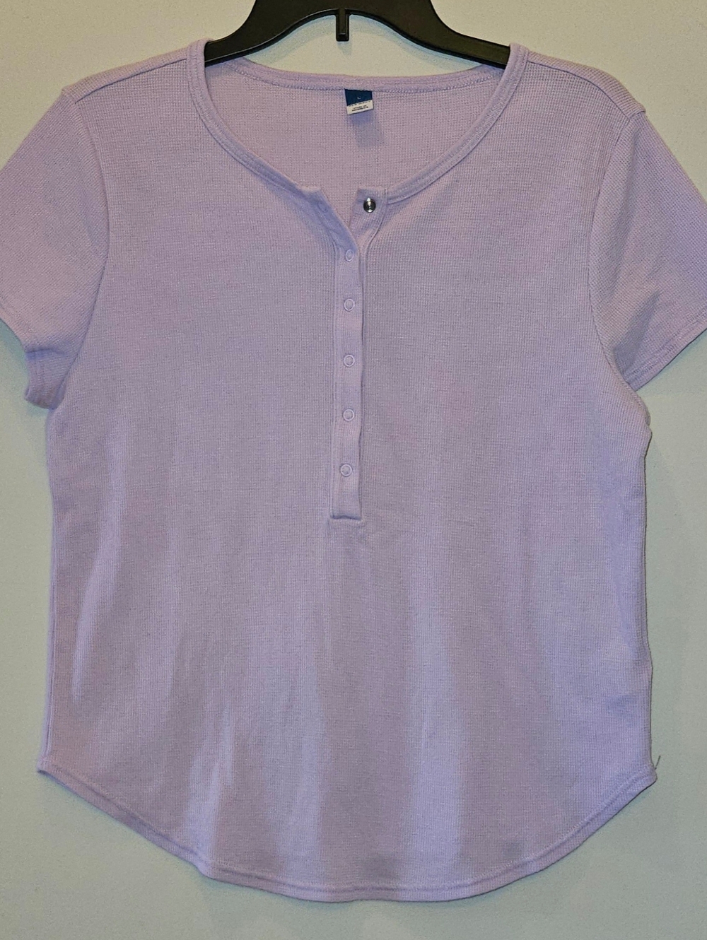 Old Navy Women's Lilac Short Sleeve Henley Top